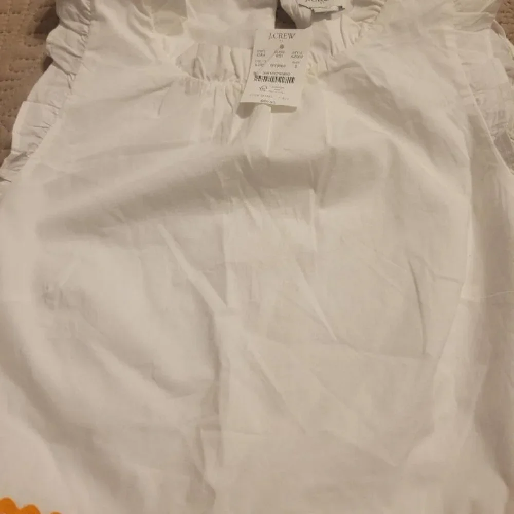 NWT J. Crew Tiered Midi Ruffle Dress with Rickrack Trim Womens Sz 2 MSRP $90